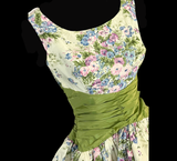 Vintage Formal Floral 1950's Dress