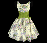 Vintage Formal Floral 1950's Dress