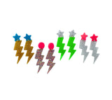 New Wave Glitter Lightning Bolt Earrings