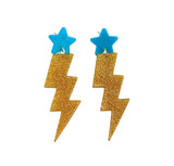 New Wave Glitter Lightning Bolt Earrings