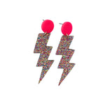 New Wave Glitter Lightning Bolt Earrings