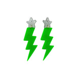New Wave Glitter Lightning Bolt Earrings