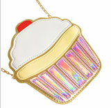 Iridescent Vegan Leather Cupcake Purse