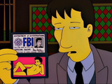 Fox Mulder FBI X-Files Simpsons Lapel Pin