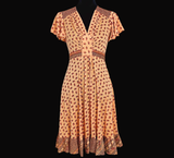 Pretty Peach Floral Vintage 70's Dress