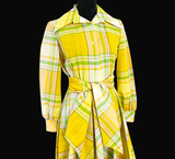 Cute Vintage 70s Plaid Shirtdress