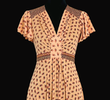 Pretty Peach Floral Vintage 70's Dress
