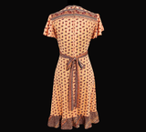 Pretty Peach Floral Vintage 70's Dress