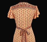 Pretty Peach Floral Vintage 70's Dress