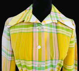 Cute Vintage 70s Plaid Shirtdress