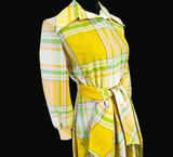 Cute Vintage 70s Plaid Shirtdress