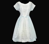 Vintage 50s Pale Blue Cotton Dress