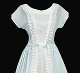 Vintage 50s Pale Blue Cotton Dress