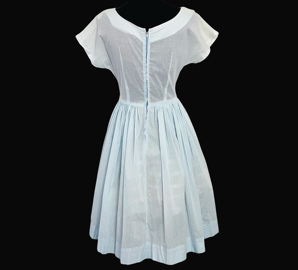 Vintage 50s Pale Blue Cotton Dress – Retro Mercantile