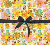 Kitschy Vintage Baby Animals Wrapping Paper Gift Wrap