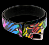 Bright Rainbow Zebra Print Lisa Frank Inspired Belt Vintage Deadstock Y2K