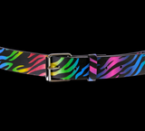 Bright Rainbow Zebra Print Lisa Frank Inspired Belt Vintage Deadstock Y2K