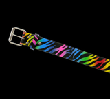 Bright Rainbow Zebra Print Lisa Frank Inspired Belt Vintage Deadstock Y2K