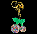 Glitter Cherry Keychains