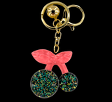 Glitter Cherry Keychains