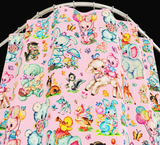 Pink Retro Kitschy Baby Animals Shower Curtain
