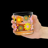 Retro Mod Daisy Lowball Drinking Glass