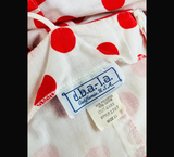 Vintage 80s Ruffled Red Polka Dot Dress