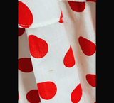 Vintage 80s Ruffled Red Polka Dot Dress