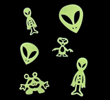 Aliens Glow in the Dark Wall Decorations