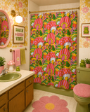 Retro 70s Groovy Garden Shower Curtain
