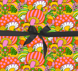 Retro 70s Mod Mushroom Wrapping Paper Gift Wrap