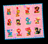 Cute Kitschy Baby Animals Sparkly Sticker Sheets