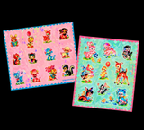 Cute Kitschy Baby Animals Sparkly Sticker Sheets