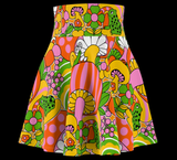 Retro 70s Mod Mushroom Women's Skater Skirt