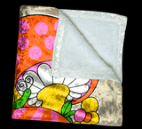 Groovy Garden Retro 70s Crushed Velvet Blanket