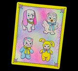 Retro Rushton Rubber Toys Sparkly Sticker Sheet