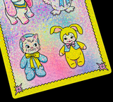 Retro Rushton Rubber Toys Sparkly Sticker Sheet
