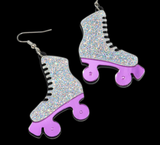 Retro Glitter Roller Skate Earrings